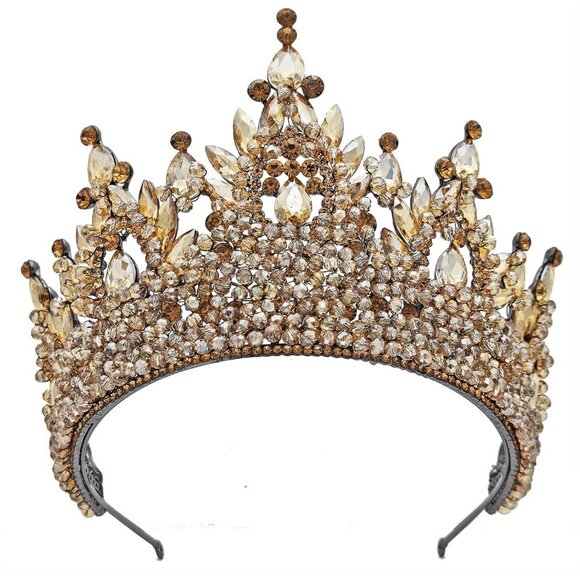 Large Crystal Tiaras for Women Tall Rainbow Queen Headpiece for Weddings Prom main image 5